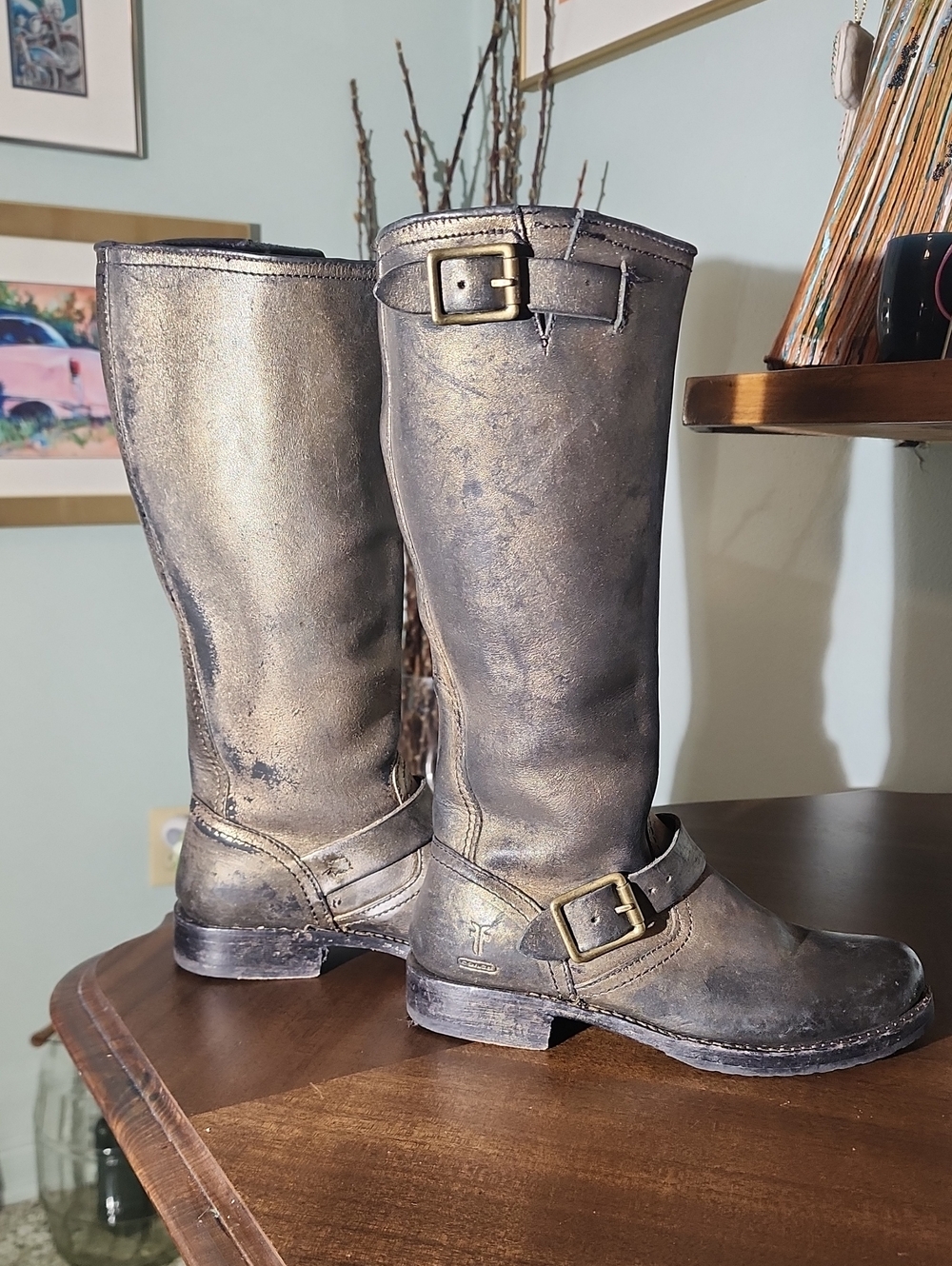 Frye for Coach Limited Edition Metallic Veronica Boots - Size 7